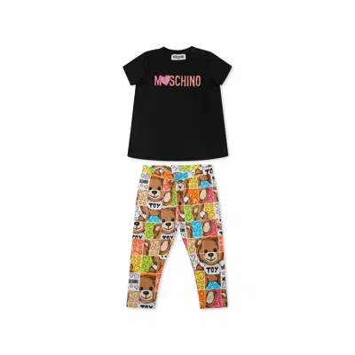 Moschino Black Suit For Baby Girl With Teddy Bear