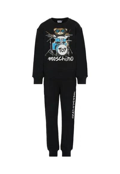 Moschino Kids' Black Suit For Boy With Teddy Bear