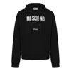 Moschino Cotton Hoodie With Drawstrings And Kangaroo Pocket In Black