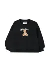 Moschino Black Sweatshirt For Baby Girl With Teddy Bear In Black