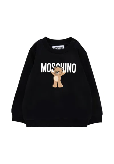 MOSCHINO BLACK SWEATSHIRT FOR BABYKIDS WITH TEDDY BEAR