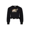 Moschino Black Sweatshirt For Girl With Teddy Bear And Heart In Black