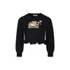 Moschino Black Sweatshirt For Girl With Teddy Bear And Heart In Black