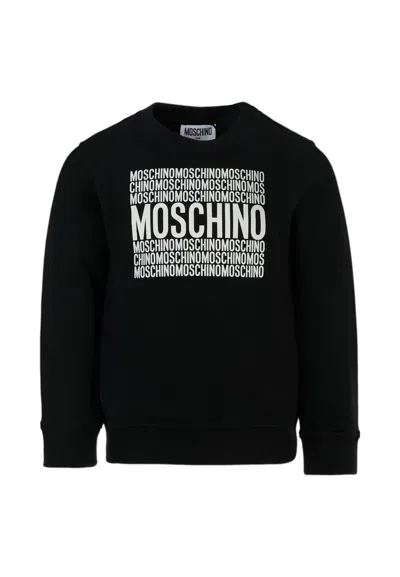 Moschino Black Sweatshirt For Kids With Logo