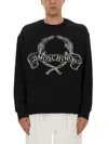 Moschino Sweatshirt With Laurel Crown Logo Embroidery In Black