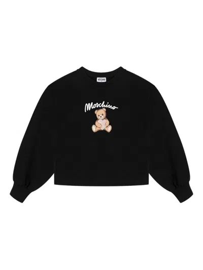 MOSCHINO BLACK SWEATSHIRT WITH LOGO MOSCHINO