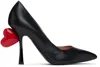 Moschino Sculpted Stiletto With Heart Detail In 000 * Nero