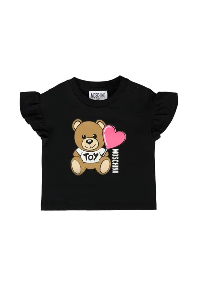 Moschino Black T-shirt For Baby Girl With Teddy Bear