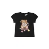 Moschino Black T-shirt For Baby Girl With Teddy Bear In Black