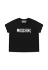 Moschino Black T-shirt For Babykids With Logo