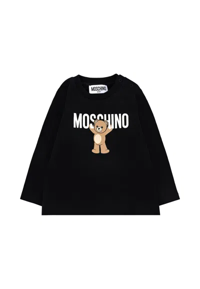Moschino Black T-shirt For Babykids With Teddy Bear