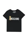 Moschino Black T-shirt For Babykids With Teddy Bear In Black