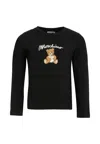 Moschino Black T-shirt For Girl With Teddy Bear In Black