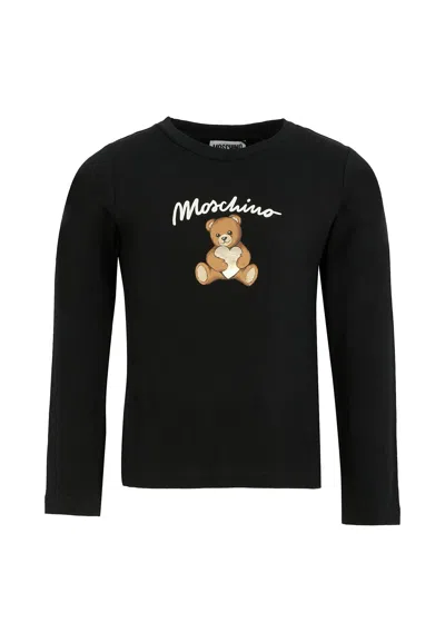 MOSCHINO BLACK T-SHIRT FOR GIRL WITH TEDDY BEAR