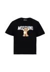 Moschino Black T-shirt For Kids With Teddy Bear In Multi