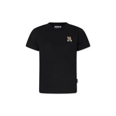 Moschino Black T-shirt For Kids With Teddy Bear