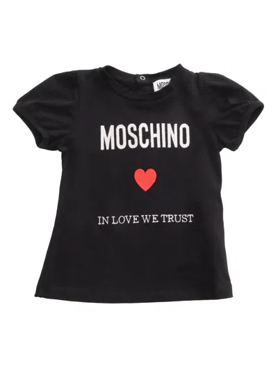 Moschino Kids' Black T-shirt With Logo