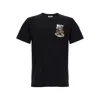Moschino Teddy Logo Print Crewneck T-shirt In Black
