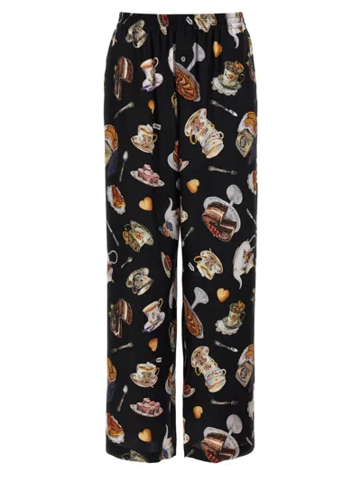 MOSCHINO BLACK TEA TIME PRINT PANTS