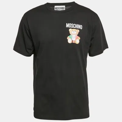 Pre-owned Moschino Black Teddy Bear Print Cotton T-shirt S