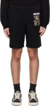 Moschino Black Teddy Bear Shorts In Multi Black