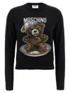 Moschino Teddy Bear-intarsia Crew-neck Sweater In Black
