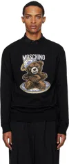 Moschino Bear Embroidered Crewneck Sweater
