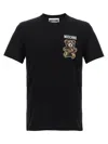 Moschino Black Cotton T-shirt With Bear Print In Black