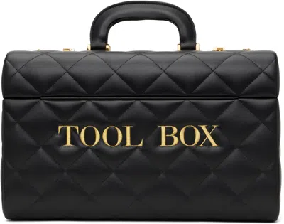 Moschino Black Tool Box Bag In 00a Black Quilted