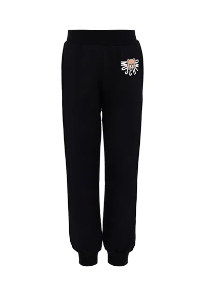 Moschino Black Trousers For Kids With Teddy Bear