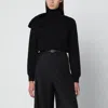Moschino Turtleneck Sweater Featuring Floral Embellishment In Black