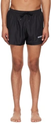 Moschino Black Upside Down Logo Swim Shorts In Multi Black