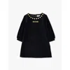 Moschino Heart-print Collar Dress In Black