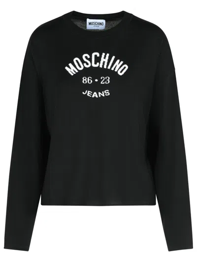 Moschino Jeans Black Virgin Wool Sweater