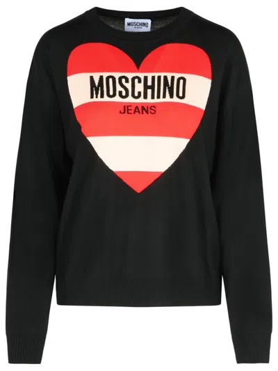 MOSCHINO BLACK VIRGIN WOOL SWEATER