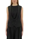 Moschino Women Vest With Wide Neckline In Black
