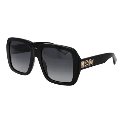 Moschino Black Women Sunglasses In Animal Print