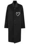 Moschino Couture Wool Blend Diagonal Coat In Black