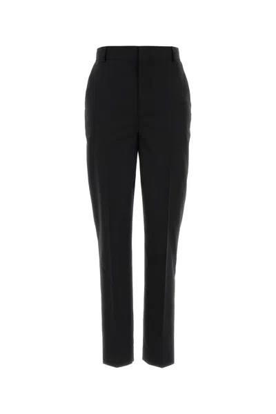 Moschino Wool Tailored Pants Belt Loops Side Pockets In Black