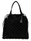 Moschino Women Woven Nappa Leather Shopping Bag In Black