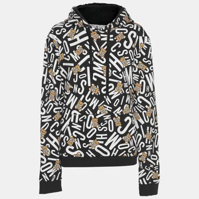 Pre-owned Moschino Black/brown Jersey Teddy Print Hoodie Xl