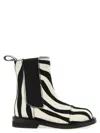 Moschino Zebra Pattern Ankle Boots Elastic Panels In Gray