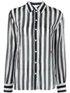 Moschino Striped Cotton-blend Shirt In Black