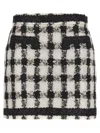 Moschino Blackwhite Texture Print Mini Skirt In Black