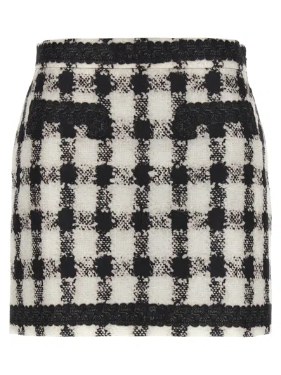 Moschino Blackwhite Texture Print Mini Skirt