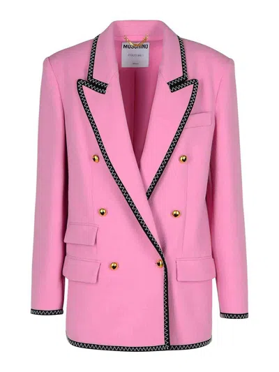 MOSCHINO BLAZER IN PINK VISCOSE BLEND