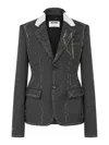 Moschino Couture Grey Wool Blazer In Black