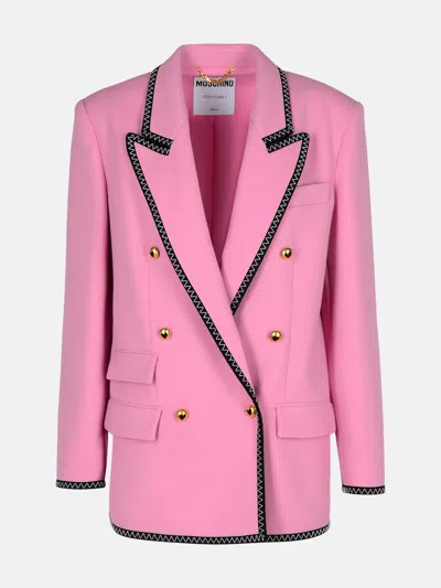 MOSCHINO BLAZER IN PINK VISCOSE BLEND