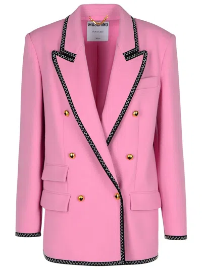 MOSCHINO BLAZER IN PINK VISCOSE BLEND