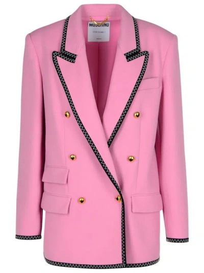 MOSCHINO MOSCHINO BLAZER IN PINK VISCOSE BLEND